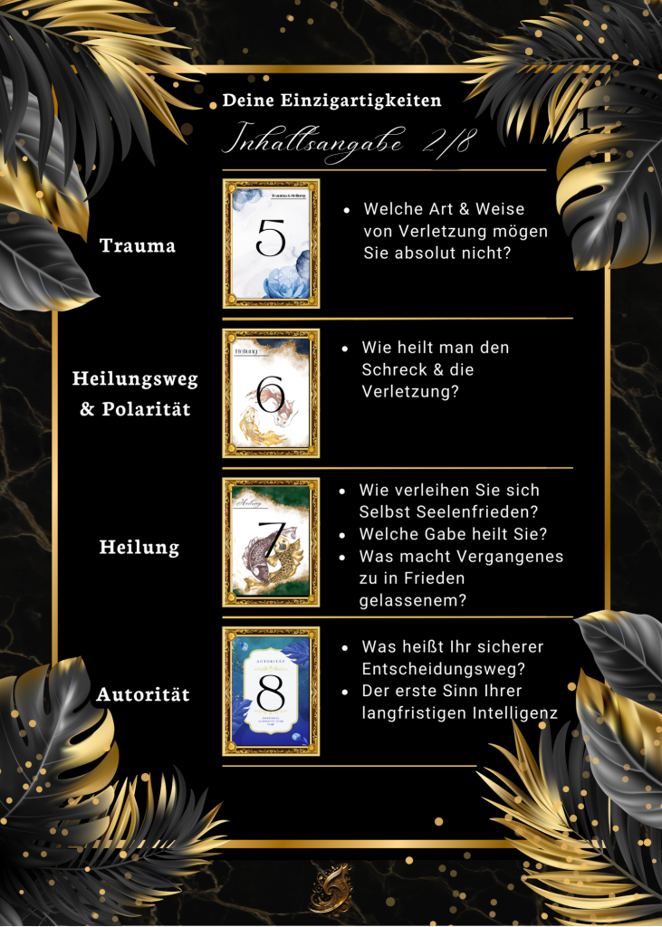 Inhaltsangabe der Einzigartigkeiten Seite 2