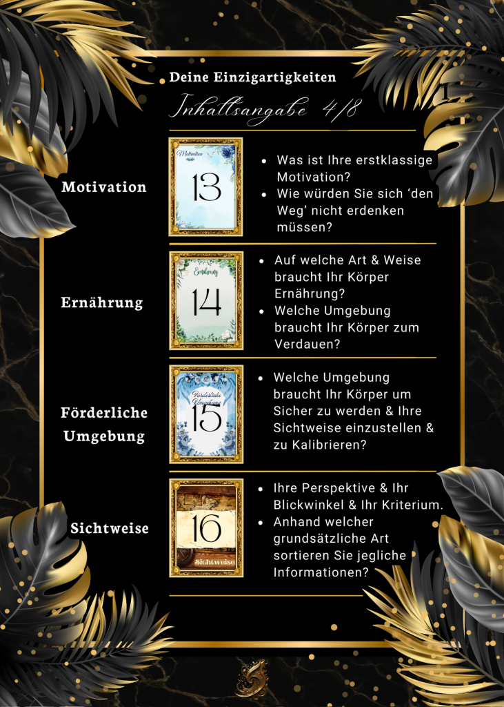 Inhaltsangabe der Einzigartigkeiten Seite 4